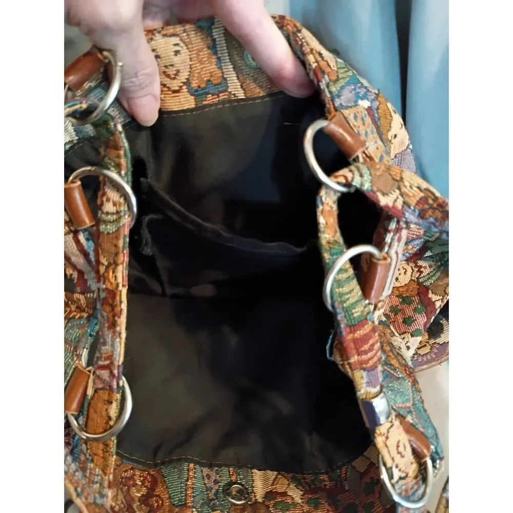 Vintage Children Of The World Jaquard Tapestry Shoulder Bag Unbranded Excellent